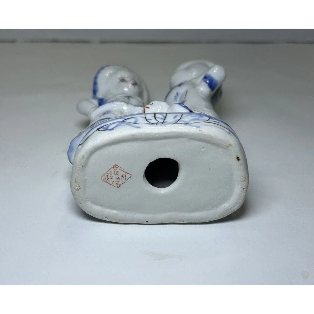 Vintage Victorian/Colonial Porcelain Children Figurine White/Blue Home Decor